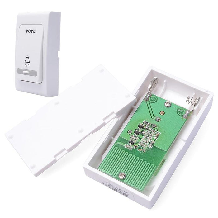 Wireless Remote Control Chime Door Bell With Double-Receiver White