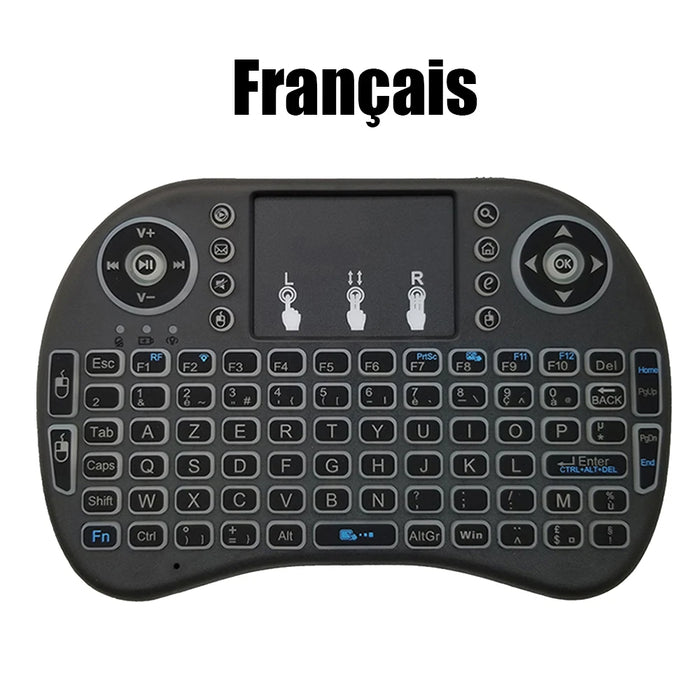 Backlit Mini Wireless Keyboard For Pc Android Tv Box - 2.4G Air Mouse With Touchpad - I8 Arabic French Spanish Russian