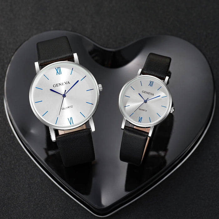 4 Piece Couple S Watch Bracelet Set Fashionable Romantic