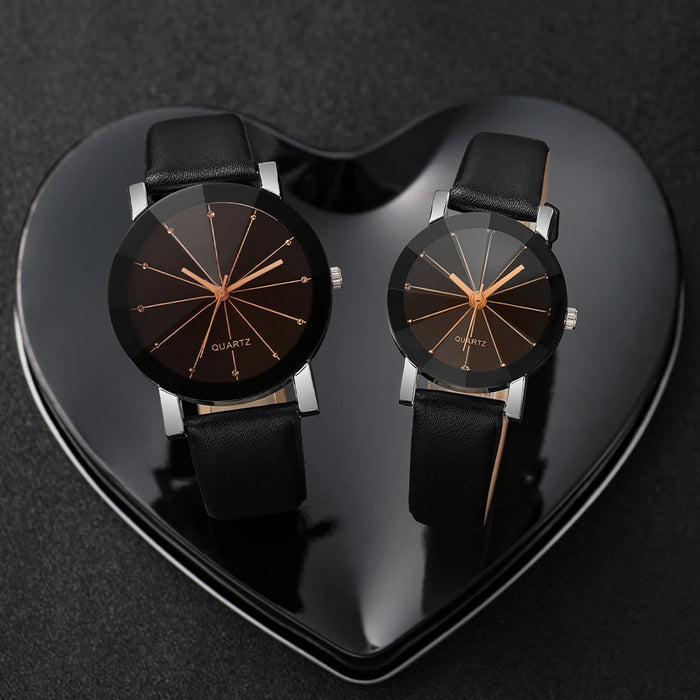 4 Piece Rhinestone Couple S Watch Bracelet Set