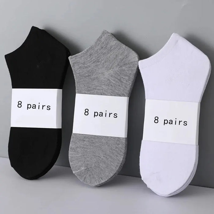 8 Pairs No Slip Boat Socks Low Cut Invisible Breathable