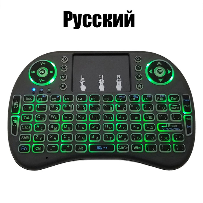 7 Colour Backlit Mini Wireless Keyboard For Android Tv Box Pc