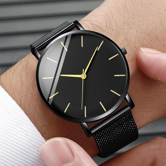 Thin Stainless Steel Quartz Watch