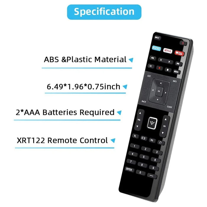 Replacement Remote For Vizio Hdtv Tv - D39H-D0 / D50U-D1 / E43-C2 / E32-C1 / D65U-D2-Xrt122