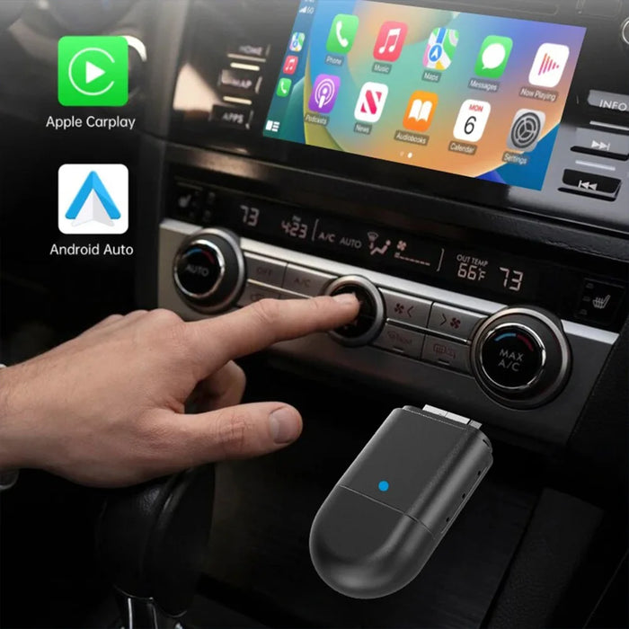 2-In-1 Wireless Carplay & Android Auto Adapter - Dual Connector Fast Wifi Smart Usb