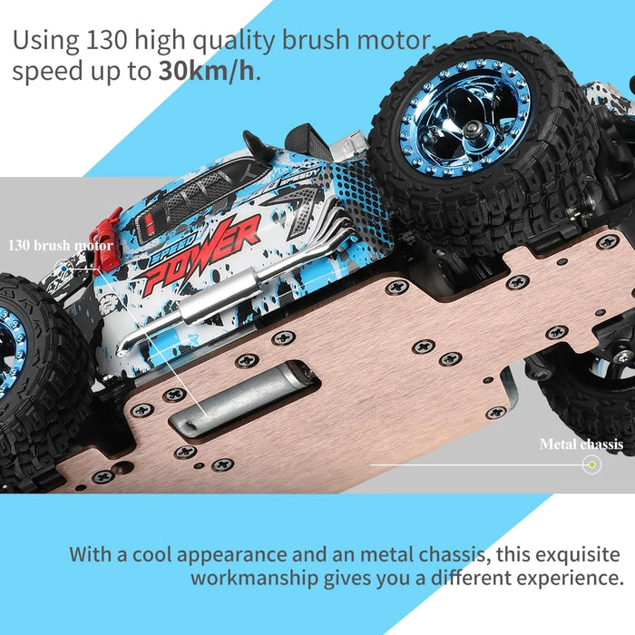 1 28 4wd Rc Car W/ LED Lights 30km/h Off Road Drift Vehicle