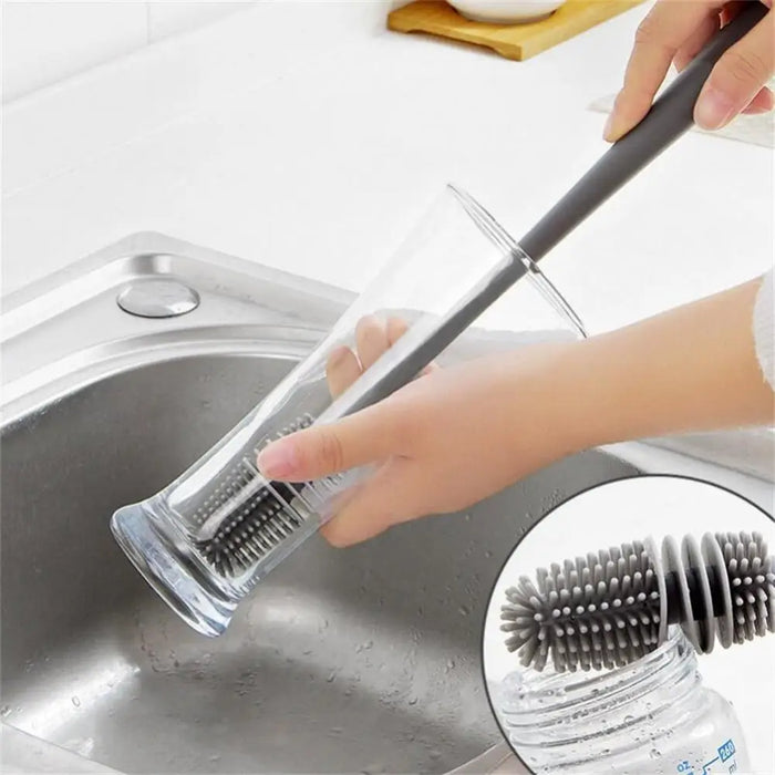 Long Handle Silicone Bottle Brush for Kitchen Cleaning