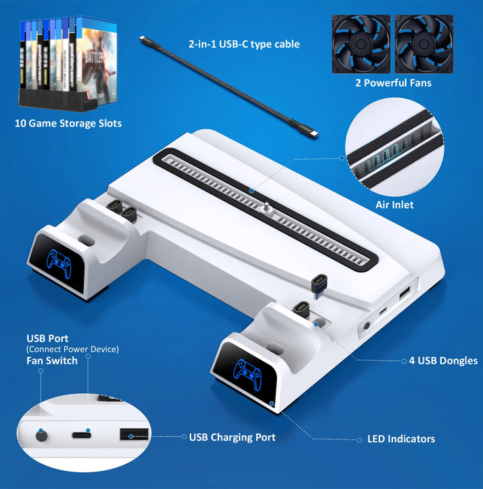 Vertical Cooling Stand Game Slot For Ps5