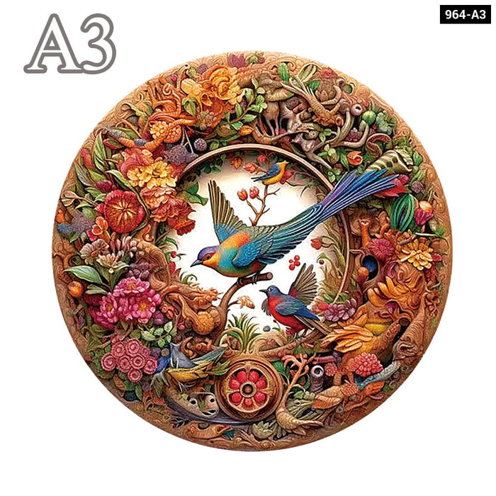 Refined Bird Figure Wooden Puzzle Set For Kids