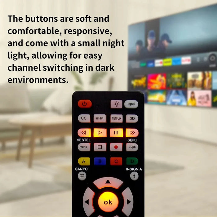 Backlit Universal Tv Remote Control - Compatible With Multiple Brands - Model Rc - G008