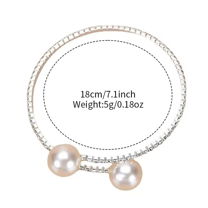 2 Piece Pearl Diamond Bracelet Watch Set