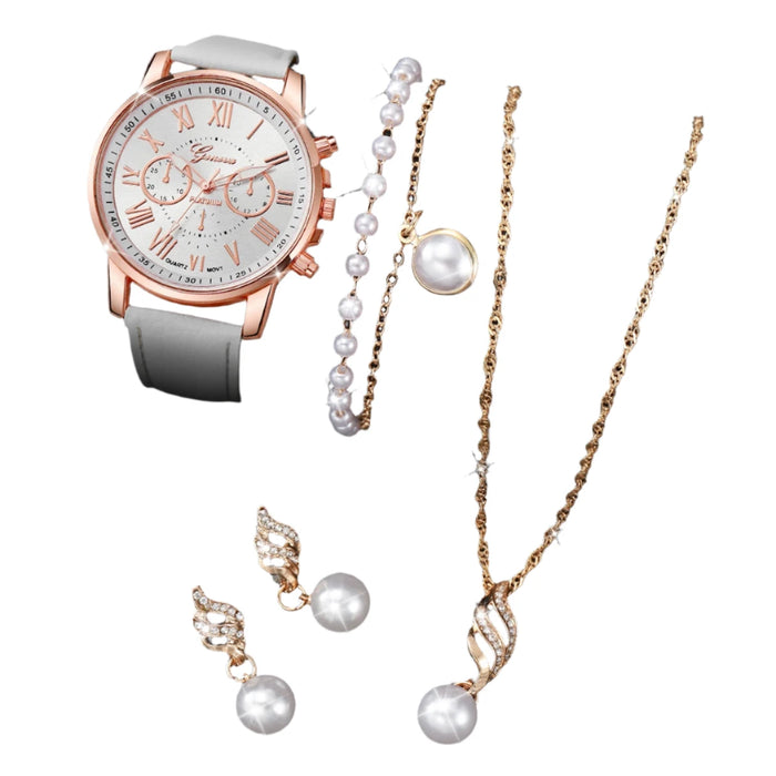 5 Piece Fashion Watch Jewelry Set - Without Box