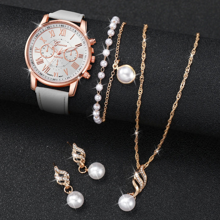 5 Piece Fashion Watch Jewelry Set - Without Box