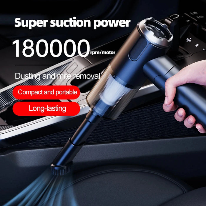 4-In-1 Car Vacuum Cleaner - Strong Suction Wireless Blower Keyboard Cleaning