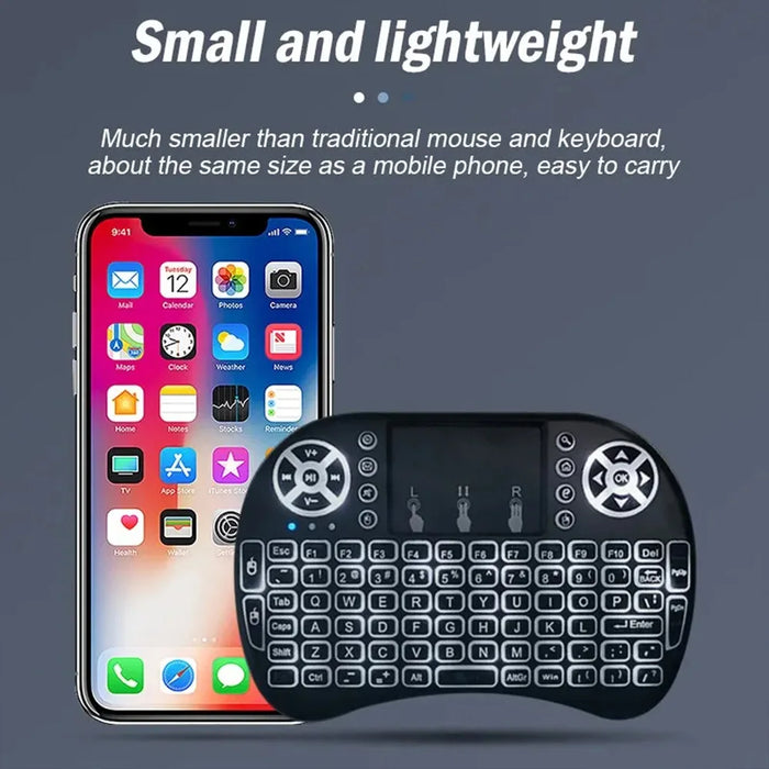 7 Colour Backlit Mini Wireless Keyboard For Android Tv Box Pc