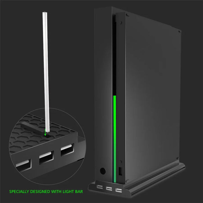 Vertical Cooling Stand For Xbox One X Console 3 Usb Ports