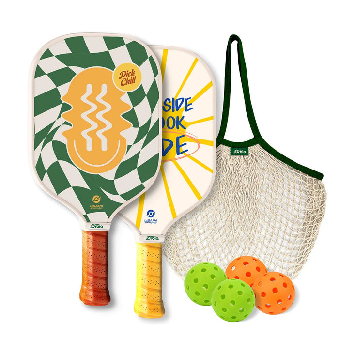 Carbon Fiber Pickleball Paddle Set 2 Paddles 4 Balls Pp Honeycomb Core Beginner