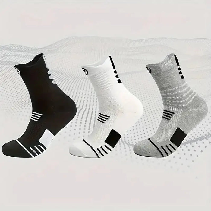 Pack of 3 Mens Cushion Crew Socks for Active Sports