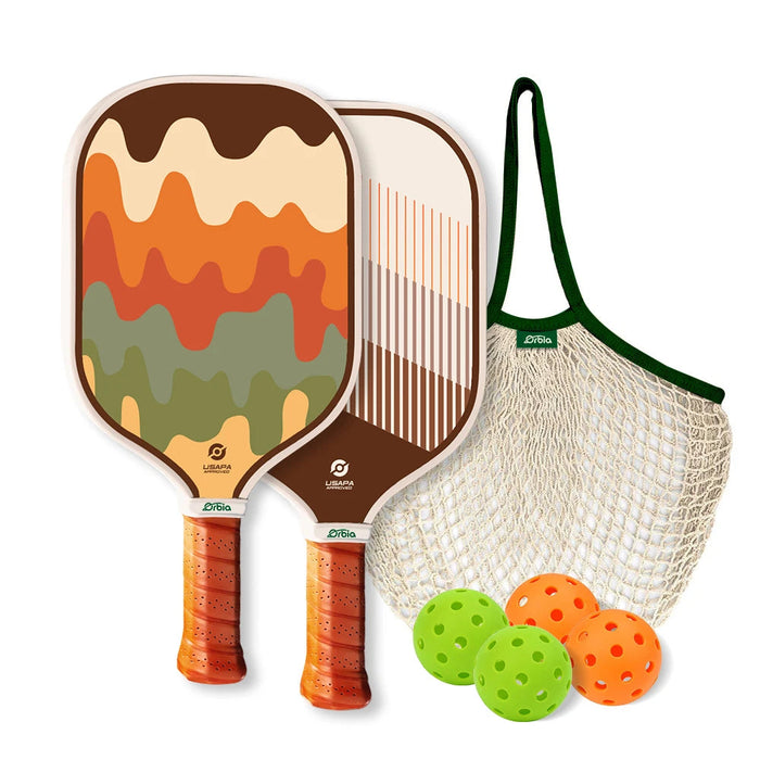 Pro Pickleball Paddle Set Graphite 4 Balls Net Bag Comfort Grip