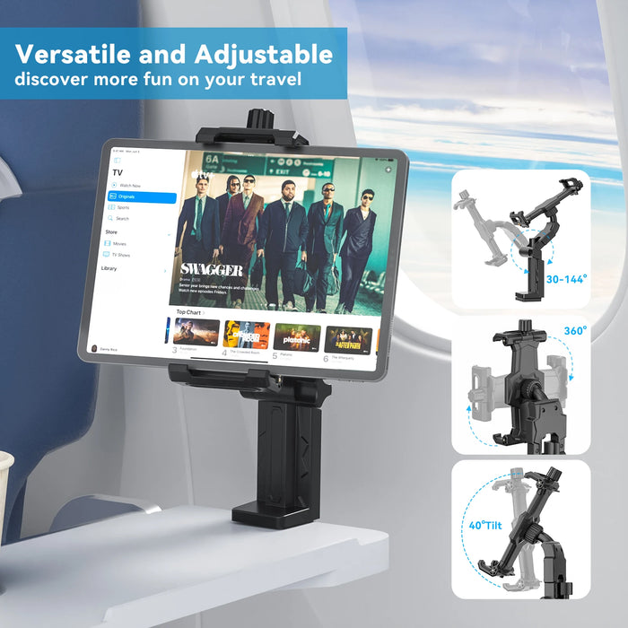 Adjustable Airplane Tablet Holder 360 Rotation