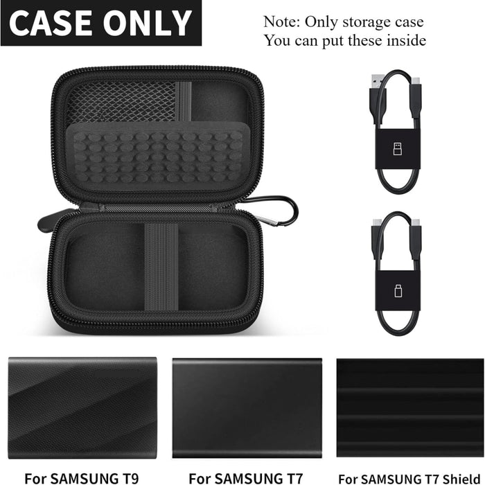 Case Compatible With Samsung T9 / T7 / T7 Shield Portable Ssd 1Tb 2Tb 4Tb External Hard Drive Storage Travel Carrying