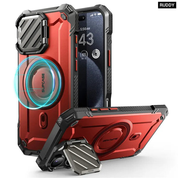 For Iphone 16 Pro 6.3" Ub Mag Xt Heavy Duty Rugged Strong Magnetic Phone Case With Camera Cover