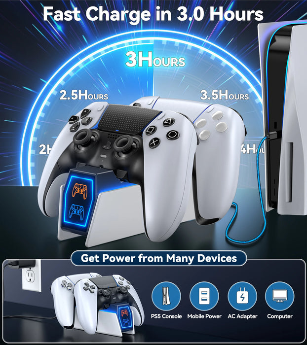 Ps5 Dual Controller Charging Station Led Indicators