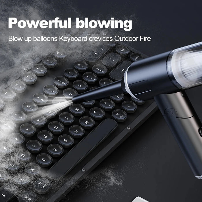 4-In-1 Car Vacuum Cleaner - Strong Suction Wireless Blower Keyboard Cleaning