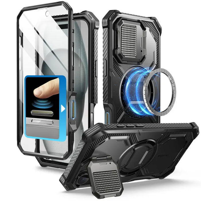 For Iphone 16 6.1" Armorbox Full-Body Rugged Holster Bumper Phone Case With Built-In Screen Protector