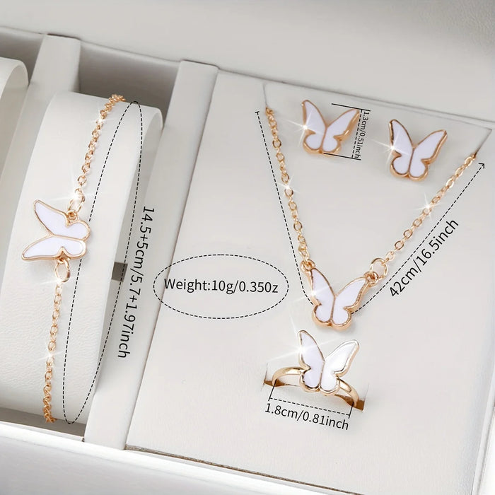 6 Piece Butterfly Watch Jewelry Set - Without Box