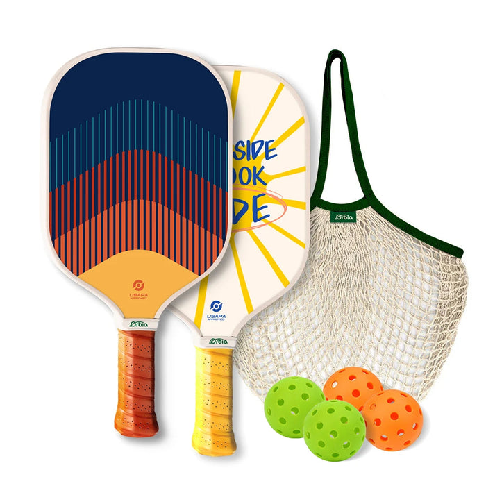 2 Paddle Pickleball Set 4 Balls Indoor / Outdoor USAPA Approved Glass Fiber Surface