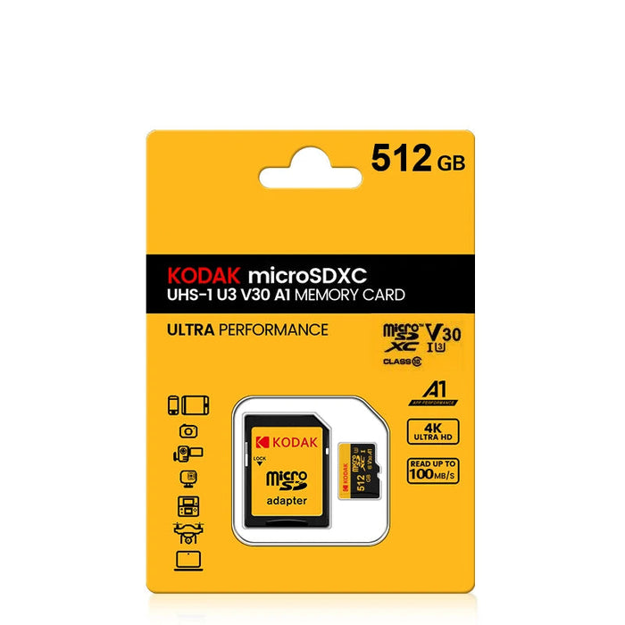 Kodak 64gb Micro Sd Card Class 10 Tf Flash 32gb / 128gb / 256gb / 512gb U3 V30 A1 Car Camera / Pc / Phone