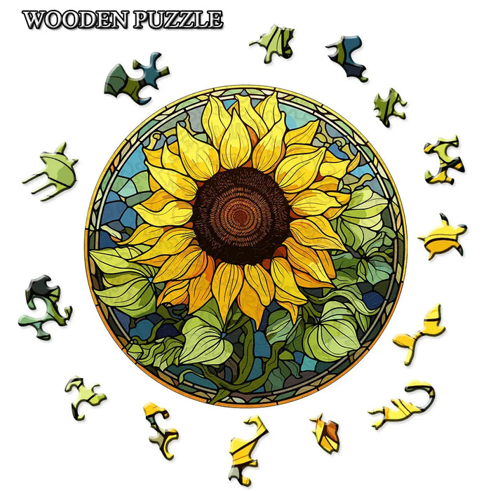 Small Town Sunflower Wooden Puzzle