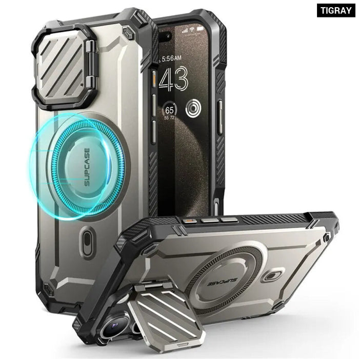 For Iphone 16 Pro 6.3" Ub Mag Xt Heavy Duty Rugged Strong Magnetic Phone Case With Camera Cover