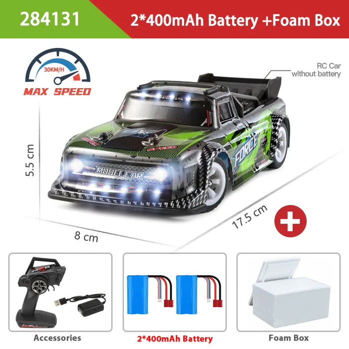 1 28 4wd Rc Car W/ LED Lights 30km/h Off Road Drift Vehicle