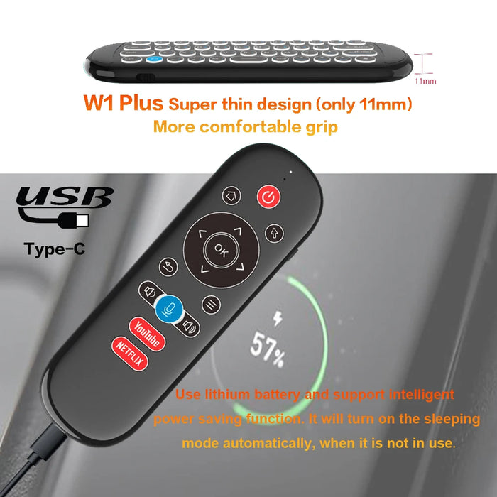 2.4G Rf Air Mouse Remote For Android Tv Box - W1 Plus Mini Keyboard