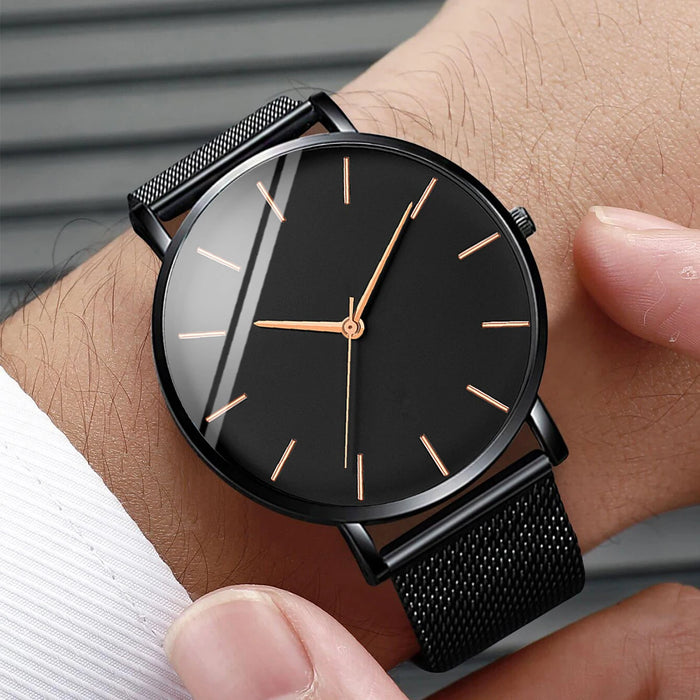 Thin Stainless Steel Quartz Watch