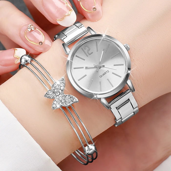 6pc Quartz Watch Set Butterfly Design