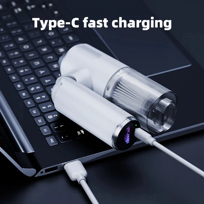 4-In-1 Car Vacuum Cleaner - Strong Suction Wireless Blower Keyboard Cleaning