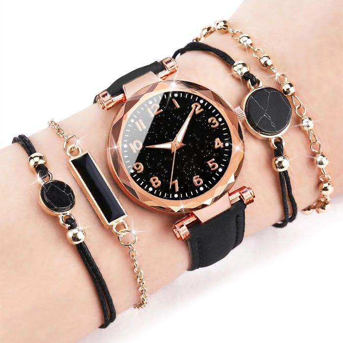 5 Piece Fashion Watch Bracelet Set