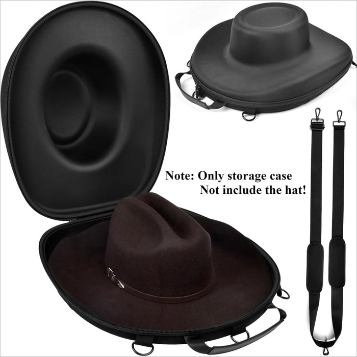 Travel Hat Box Hard Hat Carrier Case For Cowboy Panama Fisherman&Tweed Hats Crush-Proof Hats Holder Storage