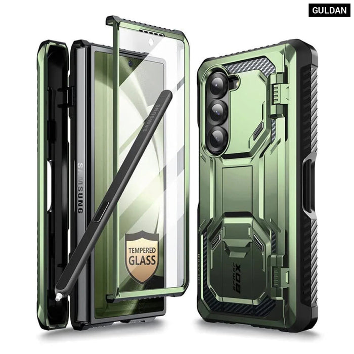 For Samsung Galaxy Z Fold 6 Armorbox Military-Grade Protective Phone Case With Tempered Glass Screen Protector