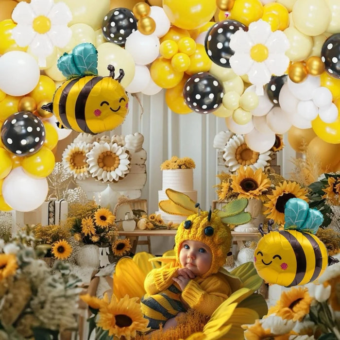 141Pcs Bumblebeeballoon Wreath Set Bee Balloon Arch For Sweet Bee Festival Party Gender Reveal Birthday Decoration Surprise Party