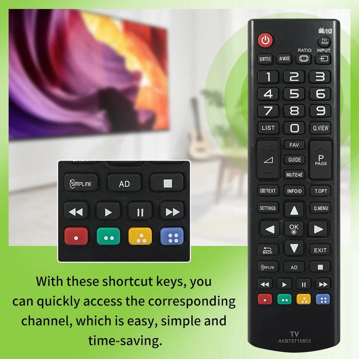 Universal Remote Control For Lg Smart Tv - Akb73715603 Compatible - Fits Various Lg Smart Tv Models