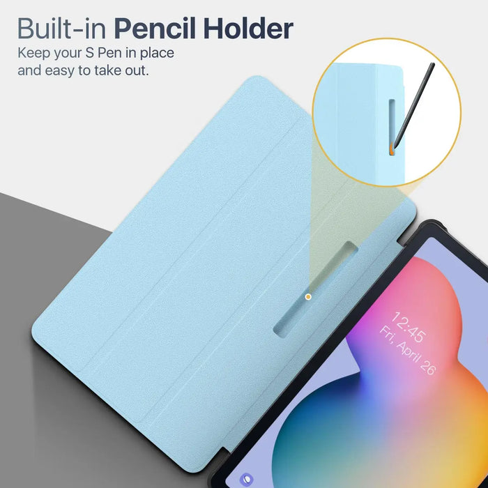 For Galaxy Tab S6 Lite 2022 / 2020 Slim Tri-Fold Case With Auto-Wake / Sleep & Pen Holder