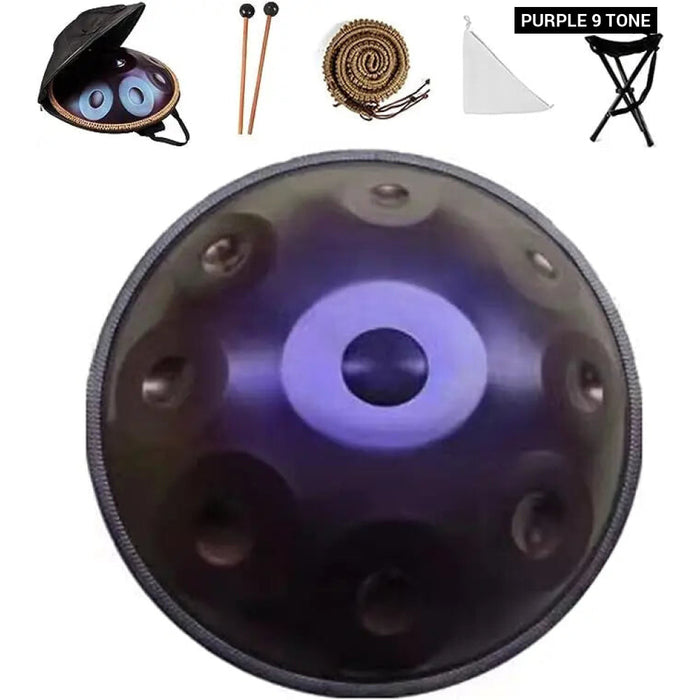 440Hz 9 10 12 14 Tone D Minor Handpan Steel Tongue Purple Drum For Meditation Yoga