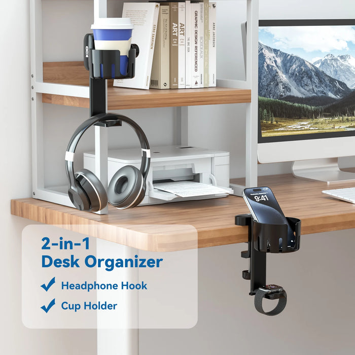 2 In 1 Rotatable Headphone Stand Cup Holder