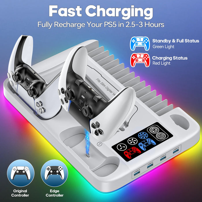 Ps5 Slim Cooling Stand Controller Charging Station