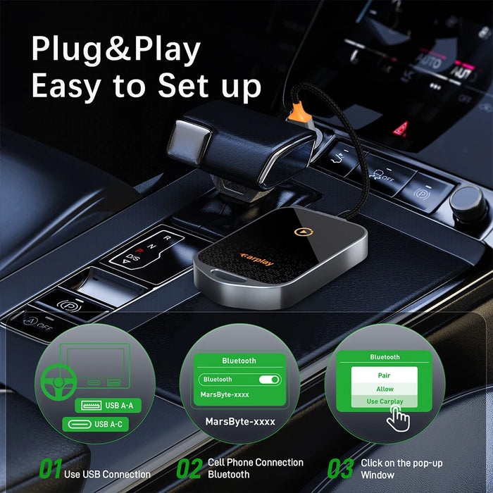 2In1 Wireless Carplay & Android Auto Adapter - Fast Connect Dongle For Car