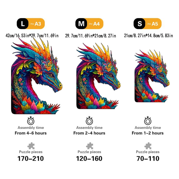 Coloured Dragon Wooden Puzzle